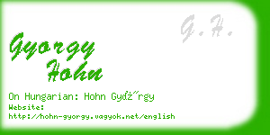 gyorgy hohn business card